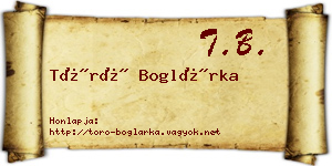 Törő Boglárka névjegykártya